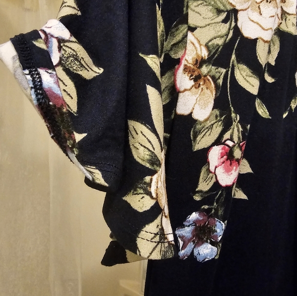 A. Byer Blue and Pink Flutter Sleeve Wrap Sundress - Picture 3 of 5